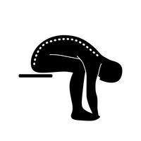 Stretching Exercise Icon to stretch back and neck seated