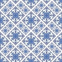 Portuguese azulejo tiles. Blue and white gorgeous seamless patte vector