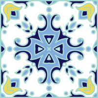 Portuguese azulejo tiles. Blue and white gorgeous seamless patte vector