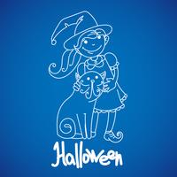 Children dressed  to celebrate Halloween vector