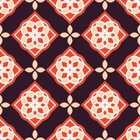 Portuguese azulejo tiles. Red and white gorgeous seamless patterns. 