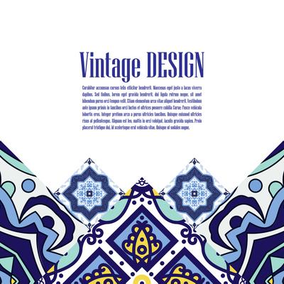 Banner azulejos in Portuguese tiles style  for business. 