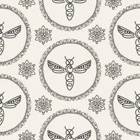 Seamless pattern with Bee vector