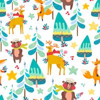 Winter seamless pattern with a Christmas forest. vector