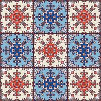 Portuguese azulejo tiles. Blue and white gorgeous seamless patte vector