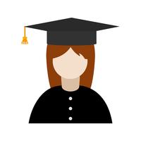 Vector icono de estudiante femenino