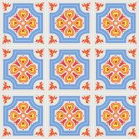 Portuguese azulejo tiles. Blue and white gorgeous seamless patte. vector