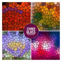 Multicolor Broken Stained Glass Background Set vector