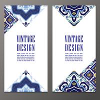 Portuguese tiles Banner for business,  invitation  card vector