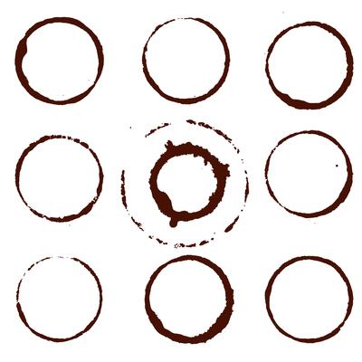 Coffee Stain, Isolated On White Background,