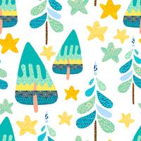 Winter seamless pattern with a Christmas forest.