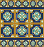 Portuguese azulejo tiles. Blue and white gorgeous seamless patte. vector