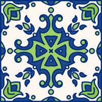 Portuguese azulejo tiles. Blue and white gorgeous seamless patte vector