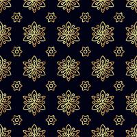 Gold flower seamless pattern. vector