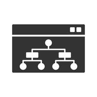 Sitemap Glyph Icon  vector