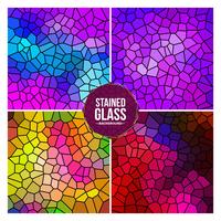 Multicolor Broken Stained Glass Background Set vector