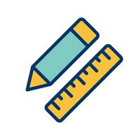 Vector Pencil &amp; Ruler Icon