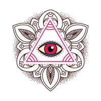 
All-seeing eye pyramid symbol. vector