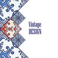 Banner azulejos in Portuguese tiles style  for business.  vector