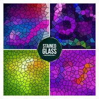 Multicolor Broken Stained Glass Background Set vector