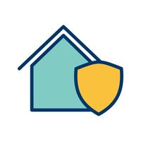 Icono de vector de casa protegida