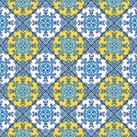 Portuguese azulejo tiles. Blue and white gorgeous seamless patte