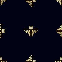 Seamless pattern with gold Bee vector