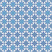 Portuguese azulejo tiles. Blue and white gorgeous seamless patte vector