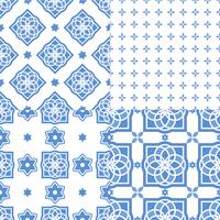 Portuguese azulejo tiles. Seamless patterns.  vector