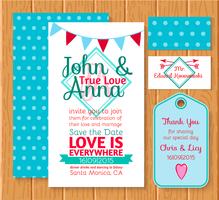 Wedding invitation save the date cards vector