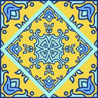 Portuguese azulejo tiles. Blue and white gorgeous seamless patte vector