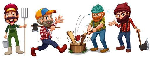 Lumber jacks and farmer characters vector