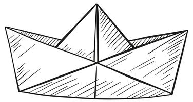 Doodle of paper boat vector