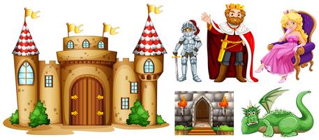 Fairytale characters and palace building