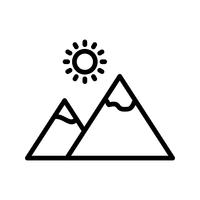 Mountain with sun Vector Icon