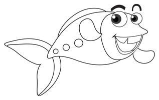 Animal outline for happy fish vector