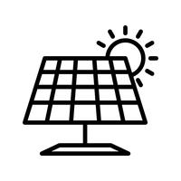 Icono de vector de panel solar
