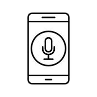Icono de vector de aplicación móvil de micrófono