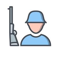 icono de vector de soldado