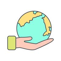 Earth on hand Vector Icon