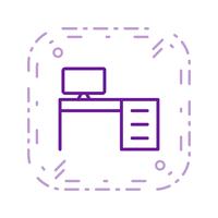 Icono de Vector de mesa de oficina