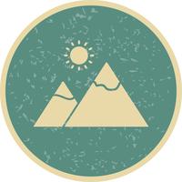 Mountain with sun Vector Icon