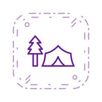 Tent with Trees Vector Icon