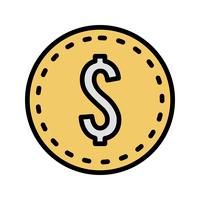 Vector Dollars Coin Icon