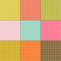 white interlocking circles patterns on retro color backgrounds vector