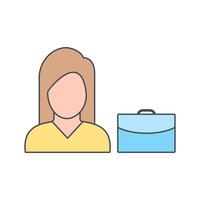 Women With Briefcase Vector Icon