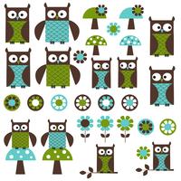 Imágenes de Blue Green mod Owl vector