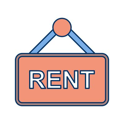 For rent sign line icon Royalty Free Vector Image