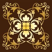 gold ornate tile pattern vector