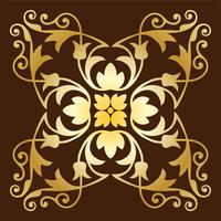 gold ornate tile pattern vector